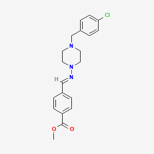 molecular formula C20H22ClN3O2 B5545366 methyl 4-({[4-(4-chlorobenzyl)-1-piperazinyl]imino}methyl)benzoate 