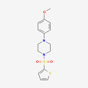 molecular formula C15H18N2O3S2 B5545377 1-(4-methoxyphenyl)-4-(2-thienylsulfonyl)piperazine 