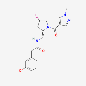 molecular formula C19H23FN4O3 B5545381 N-({(2S,4S)-4-fluoro-1-[(1-methyl-1H-pyrazol-4-yl)carbonyl]pyrrolidin-2-yl}methyl)-2-(3-methoxyphenyl)acetamide 
