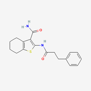 molecular formula C18H20N2O2S B5545408 2-[(3-苯基丙酰基)氨基]-4,5,6,7-四氢-1-苯并噻吩-3-甲酰胺 