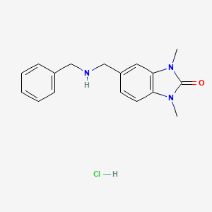 molecular formula C17H20ClN3O B5545425 5-[(benzylamino)methyl]-1,3-dimethyl-1,3-dihydro-2H-benzimidazol-2-one hydrochloride 