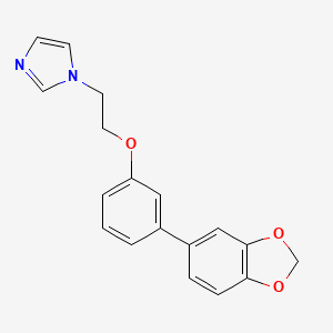 molecular formula C18H16N2O3 B5545432 1-{2-[3-(1,3-苯并二氧杂环-5-基)苯氧基]乙基}-1H-咪唑 