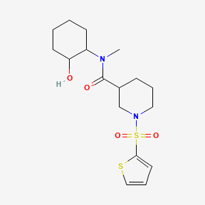 molecular formula C17H26N2O4S2 B5545440 N-(2-hydroxycyclohexyl)-N-methyl-1-(2-thienylsulfonyl)-3-piperidinecarboxamide 