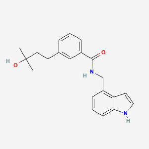 molecular formula C21H24N2O2 B5545448 3-(3-hydroxy-3-methylbutyl)-N-(1H-indol-4-ylmethyl)benzamide 