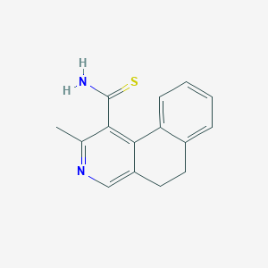 molecular formula C15H14N2S B5545463 2-甲基-5,6-二氢苯并[f]异喹啉-1-碳硫酰胺 