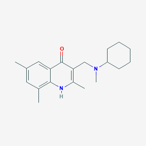 molecular formula C20H28N2O B5545483 3-{[环己基(甲基)氨基]甲基}-2,6,8-三甲基-4-喹啉醇 