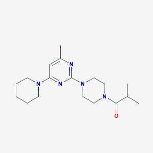 molecular formula C18H29N5O B5545538 2-(4-isobutyryl-1-piperazinyl)-4-methyl-6-(1-piperidinyl)pyrimidine 