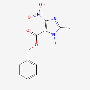 molecular formula C13H13N3O4 B5545563 benzyl 1,2-dimethyl-4-nitro-1H-imidazole-5-carboxylate 