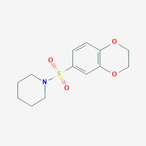 molecular formula C13H17NO4S B5545578 1-(2,3-二氢-1,4-苯并二氧杂环-6-磺酰基)哌啶 