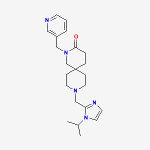 molecular formula C22H31N5O B5545589 9-[(1-异丙基-1H-咪唑-2-基)甲基]-2-(吡啶-3-基甲基)-2,9-二氮杂螺[5.5]十一烷-3-酮 
