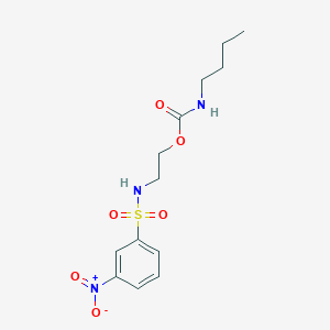 molecular formula C13H19N3O6S B5545611 2-{[(3-硝基苯基)磺酰基]氨基}乙基丁基氨基甲酸酯 