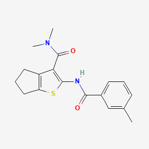 molecular formula C18H20N2O2S B5545628 N,N-dimethyl-2-[(3-methylbenzoyl)amino]-5,6-dihydro-4H-cyclopenta[b]thiophene-3-carboxamide 