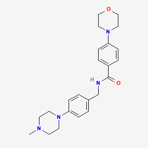 molecular formula C23H30N4O2 B5545646 N-[4-(4-methyl-1-piperazinyl)benzyl]-4-(4-morpholinyl)benzamide 