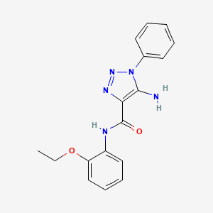 molecular formula C17H17N5O2 B5545659 5-amino-N-(2-ethoxyphenyl)-1-phenyl-1H-1,2,3-triazole-4-carboxamide 