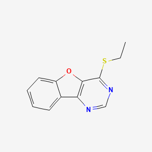 molecular formula C12H10N2OS B5545670 4-(乙硫基)[1]苯并呋喃[3,2-d]嘧啶 