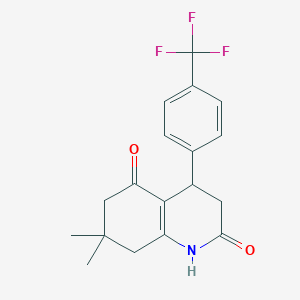 molecular formula C18H18F3NO2 B5545690 7,7-dimethyl-4-[4-(trifluoromethyl)phenyl]-4,6,7,8-tetrahydro-2,5(1H,3H)-quinolinedione 