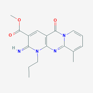 molecular formula C17H18N4O3 B5545693 2-亚氨基-10-甲基-5-氧代-1-丙基-1,5-二氢-2H-二吡啶并[1,2-a:2',3'-d]嘧啶-3-羧酸甲酯 CAS No. 497248-74-5