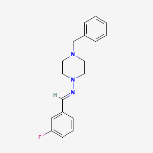 molecular formula C18H20FN3 B5545696 4-苄基-N-(3-氟苄叉)-1-哌嗪胺 CAS No. 303092-64-0