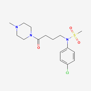 molecular formula C16H24ClN3O3S B5545698 N-(4-氯苯基)-N-[4-(4-甲基-1-哌嗪基)-4-氧代丁基]甲磺酰胺 