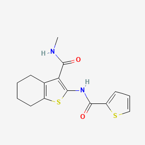 molecular formula C15H16N2O2S2 B5545708 N-methyl-2-[(2-thienylcarbonyl)amino]-4,5,6,7-tetrahydro-1-benzothiophene-3-carboxamide 