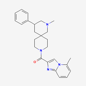 molecular formula C25H30N4O B5545714 2-甲基-9-[(5-甲基咪唑并[1,2-a]吡啶-2-基)羰基]-4-苯基-2,9-二氮杂螺[5.5]十一烷 