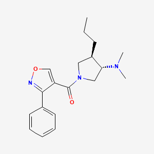 molecular formula C19H25N3O2 B5545721 (3S*,4R*)-N,N-二甲基-1-[(3-苯基-4-异恶唑基)羰基]-4-丙基-3-吡咯烷胺 
