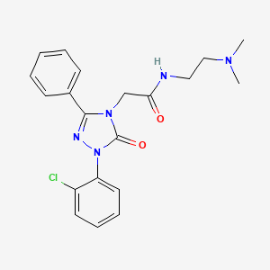 molecular formula C20H22ClN5O2 B5545740 2-[1-(2-chlorophenyl)-5-oxo-3-phenyl-1,5-dihydro-4H-1,2,4-triazol-4-yl]-N-[2-(dimethylamino)ethyl]acetamide 