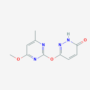 molecular formula C10H10N4O3 B5545750 6-[(4-methoxy-6-methyl-2-pyrimidinyl)oxy]-3-pyridazinol 