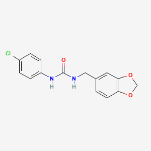 molecular formula C15H13ClN2O3 B5545752 N-(1,3-benzodioxol-5-ylmethyl)-N'-(4-chlorophenyl)urea 