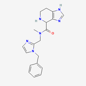 molecular formula C19H22N6O B5545756 N-[(1-benzyl-1H-imidazol-2-yl)methyl]-N-methyl-4,5,6,7-tetrahydro-1H-imidazo[4,5-c]pyridine-4-carboxamide dihydrochloride 