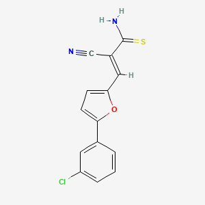 molecular formula C14H9ClN2OS B5545791 3-[5-(3-氯苯基)-2-呋喃基]-2-氰基-2-丙烯硫代酰胺 