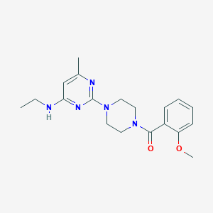 molecular formula C19H25N5O2 B5545823 N-乙基-2-[4-(2-甲氧基苯甲酰基)-1-哌嗪基]-6-甲基-4-嘧啶胺 