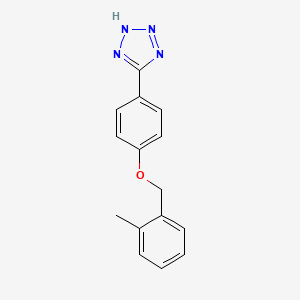 molecular formula C15H14N4O B5545827 5-{4-[(2-methylbenzyl)oxy]phenyl}-1H-tetrazole 