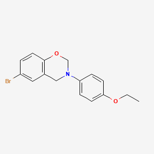 molecular formula C16H16BrNO2 B5545842 6-溴-3-(4-乙氧基苯基)-3,4-二氢-2H-1,3-苯恶嗪 