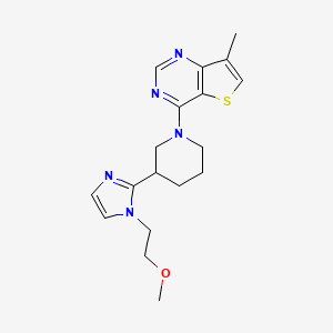 molecular formula C18H23N5OS B5545859 4-{3-[1-(2-methoxyethyl)-1H-imidazol-2-yl]-1-piperidinyl}-7-methylthieno[3,2-d]pyrimidine 
