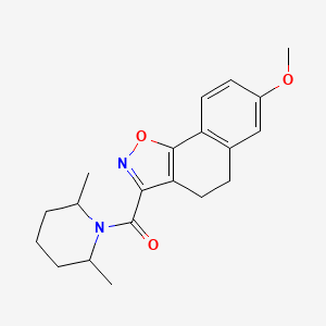 molecular formula C20H24N2O3 B5545872 3-[(2,6-dimethyl-1-piperidinyl)carbonyl]-7-methoxy-4,5-dihydronaphtho[2,1-d]isoxazole 
