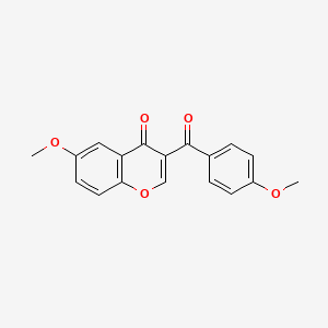 molecular formula C18H14O5 B5545877 6-甲氧基-3-(4-甲氧基苯甲酰)-4H-色满-4-酮 