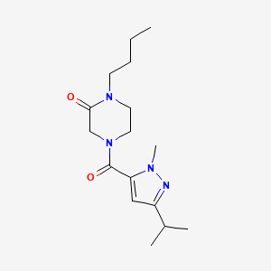 molecular formula C16H26N4O2 B5545885 1-丁基-4-[(3-异丙基-1-甲基-1H-吡唑-5-基)羰基]-2-哌嗪酮 