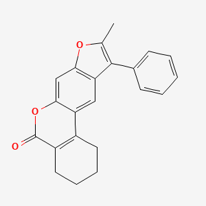 molecular formula C22H18O3 B5545892 9-甲基-10-苯基-1,2,3,4-四氢-5H-苯并[c]呋喃[3,2-g]色烯-5-酮 