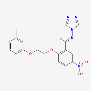 molecular formula C18H17N5O4 B5545903 N-{2-[2-(3-甲基苯氧基)乙氧基]-5-硝基苄叉]-4H-1,2,4-三唑-4-胺 