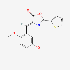 molecular formula C16H13NO4S B5545910 4-(2,5-二甲氧基亚苄基)-2-(2-噻吩基)-1,3-恶唑-5(4H)-酮 