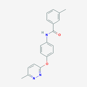 molecular formula C19H17N3O2 B5545917 3-methyl-N-{4-[(6-methyl-3-pyridazinyl)oxy]phenyl}benzamide 