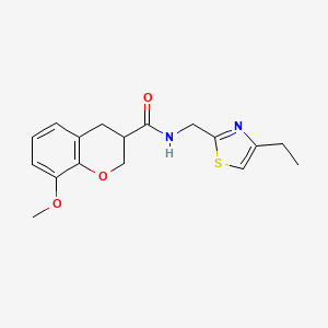 molecular formula C17H20N2O3S B5545928 N-[(4-ethyl-1,3-thiazol-2-yl)methyl]-8-methoxy-3-chromanecarboxamide 
