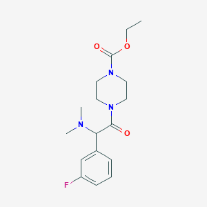 molecular formula C17H24FN3O3 B5545935 ethyl 4-[(dimethylamino)(3-fluorophenyl)acetyl]-1-piperazinecarboxylate 
