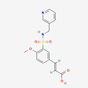 molecular formula C16H16N2O5S B5545943 3-(4-甲氧基-3-{[(3-吡啶基甲基)氨基]磺酰基}苯基)丙烯酸 