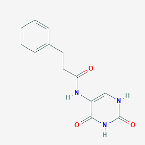 molecular formula C13H13N3O3 B5545970 N-(2,4-dioxo-1,2,3,4-tetrahydro-5-pyrimidinyl)-3-phenylpropanamide 