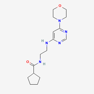 molecular formula C16H25N5O2 B5545985 N-(2-{[6-(4-吗啉基)-4-嘧啶基]氨基}乙基)环戊烷甲酰胺 
