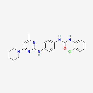 molecular formula C23H25ClN6O B5545995 N-(2-chlorophenyl)-N'-(4-{[4-methyl-6-(1-piperidinyl)-2-pyrimidinyl]amino}phenyl)urea 