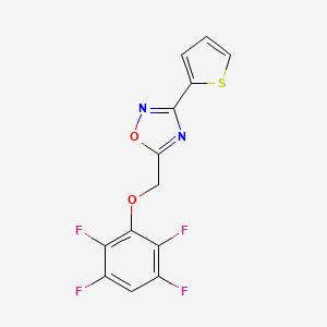 molecular formula C13H6F4N2O2S B5546007 5-[(2,3,5,6-tetrafluorophenoxy)methyl]-3-(2-thienyl)-1,2,4-oxadiazole 