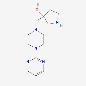 molecular formula C13H21N5O B5546012 3-{[4-(2-pyrimidinyl)-1-piperazinyl]methyl}-3-pyrrolidinol dihydrochloride 